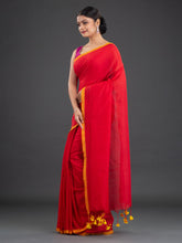 Load image into Gallery viewer, Red & Mustard Cotton Saree