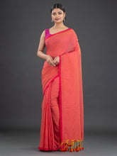 Load image into Gallery viewer, Pink & Red Cotton Saree