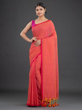 Load image into Gallery viewer, Pink & Red Cotton Saree