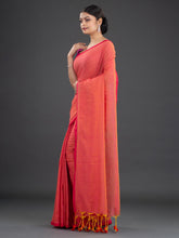 Load image into Gallery viewer, Pink & Red Cotton Saree