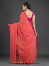 Load image into Gallery viewer, Pink & Red Cotton Saree