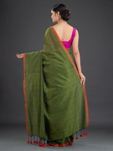 Load image into Gallery viewer, Green & Red Cotton Saree