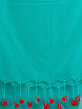 Load image into Gallery viewer, Sea Green Woven Design Cotton Saree