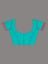 Load image into Gallery viewer, Sea Green Woven Design Cotton Saree