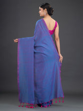 Load image into Gallery viewer, Blue & Pink Woven Design Cotton Saree