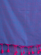 Load image into Gallery viewer, Blue & Pink Woven Design Cotton Saree