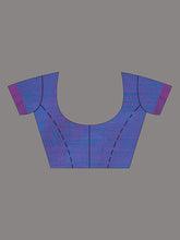 Load image into Gallery viewer, Blue & Pink Woven Design Cotton Saree