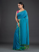 Load image into Gallery viewer, Blue & Green Cotton Saree
