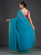 Load image into Gallery viewer, Blue & Green Cotton Saree