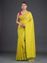 Load image into Gallery viewer, Lime Green Cotton Saree