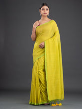Load image into Gallery viewer, Lime Green Cotton Saree