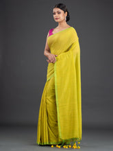Load image into Gallery viewer, Lime Green Cotton Saree