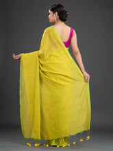 Load image into Gallery viewer, Lime Green Cotton Saree