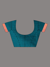 Load image into Gallery viewer, Teal & Gold-Toned Cotton Saree