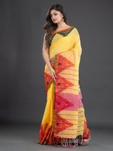 Load image into Gallery viewer, Yellow & Red Cotton Saree