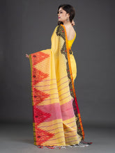 Load image into Gallery viewer, Yellow & Red Cotton Saree