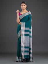 Load image into Gallery viewer, Teal & Grey Cotton Saree