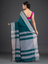 Load image into Gallery viewer, Teal & Grey Cotton Saree