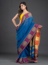 Load image into Gallery viewer, Blue & Red Cotton Saree