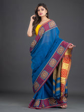 Load image into Gallery viewer, Blue & Red Cotton Saree