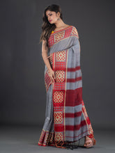 Load image into Gallery viewer, Women Grey Woven Design Cotton Saree