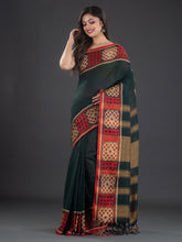 Load image into Gallery viewer, Teal & Red Cotton Saree