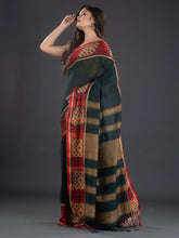 Load image into Gallery viewer, Teal & Red Cotton Saree