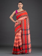 Load image into Gallery viewer, Peach-Coloured & Orange Woven Design Cotton Saree