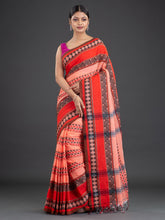 Load image into Gallery viewer, Peach-Coloured & Orange Woven Design Cotton Saree