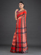 Load image into Gallery viewer, Peach-Coloured & Orange Woven Design Cotton Saree