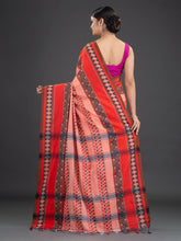 Load image into Gallery viewer, Peach-Coloured & Orange Woven Design Cotton Saree