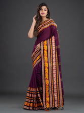 Load image into Gallery viewer, Purple & Yellow Cotton Saree