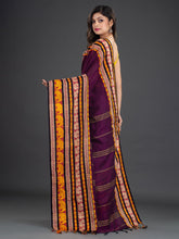 Load image into Gallery viewer, Purple & Yellow Cotton Saree