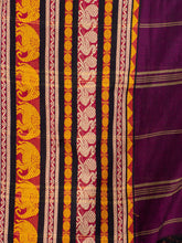 Load image into Gallery viewer, Purple & Yellow Cotton Saree