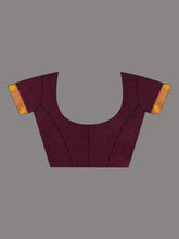 Load image into Gallery viewer, Burgundy & Yellow Woven Design Cotton Saree