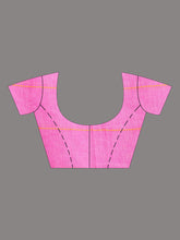 Load image into Gallery viewer, Pink & Blue Woven Design Cotton Saree