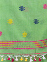 Load image into Gallery viewer, Green & Pink Hand Woven Cotton Saree