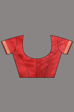 Load image into Gallery viewer, Light Grey Blended Cotton Handwoven Soft Saree With Resham Pallu