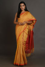 Load image into Gallery viewer, Mustard-coloured Handwoven Tissue Saree
