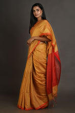 Load image into Gallery viewer, Mustard-coloured Handwoven Tissue Saree