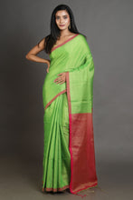 Load image into Gallery viewer, Green-coloured Handwoven Tissue Saree