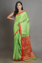 Load image into Gallery viewer, Green-coloured Handwoven Tissue Saree