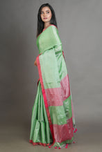 Load image into Gallery viewer, Lime Green-coloured Handwoven Tissue Saree