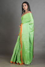 Load image into Gallery viewer, Green-coloured Handwoven Tissue Saree