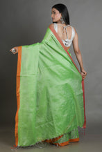 Load image into Gallery viewer, Green-coloured Handwoven Tissue Saree