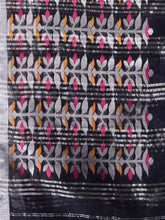 Load image into Gallery viewer, Black Cotton Blend Handwoven Saree With Nakshi Border