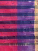 Load image into Gallery viewer, Fuchsia And Purple Cotton Blend Handwoven Saree With Zari Border