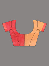 Load image into Gallery viewer, Red And Yellow Cotton Blend Handwoven Saree With Zari Border