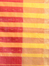 Load image into Gallery viewer, Red And Yellow Cotton Blend Handwoven Saree With Zari Border