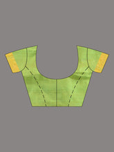 Load image into Gallery viewer, Green Cotton Blend Handwoven Saree With Zari Pallu